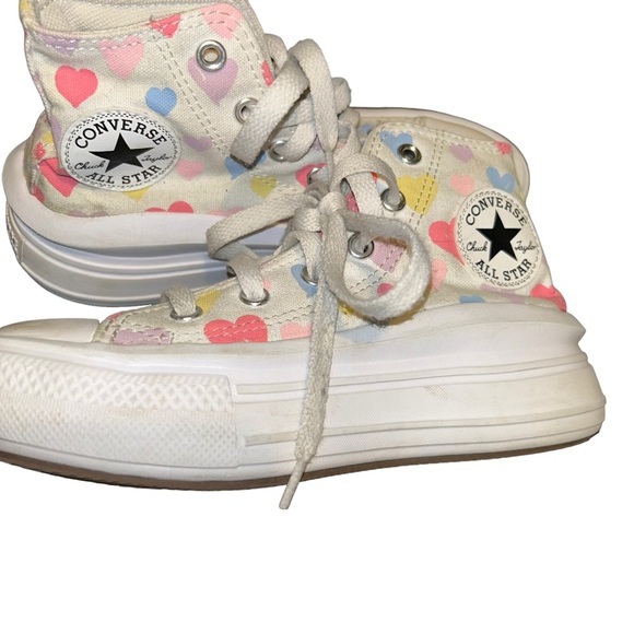 Girls Converse Chuck Taylor Move High Always On Hearts platform sneakers… - Picture 2 of 6